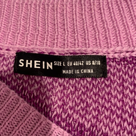 EUC SHEIN Zebra Striped Pattern Sweater Vest Sz L pink - Picture 5 of 9